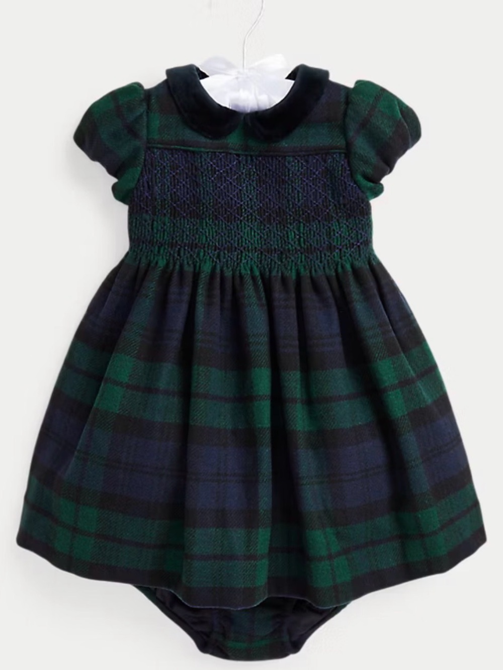Ralph Lauren Plaid Smocked Baby Dress with Bloomers Sz 9 months